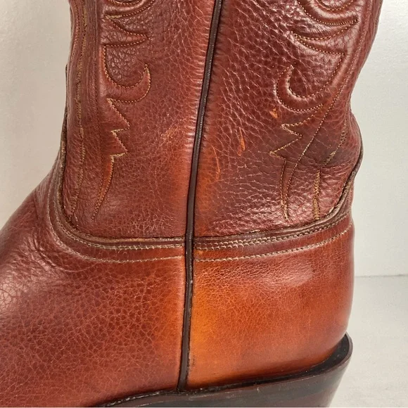 Lucchese Classics Handmade Cowboy Boots 12 EE Brown Bison Hide - Picture 16 of 16
